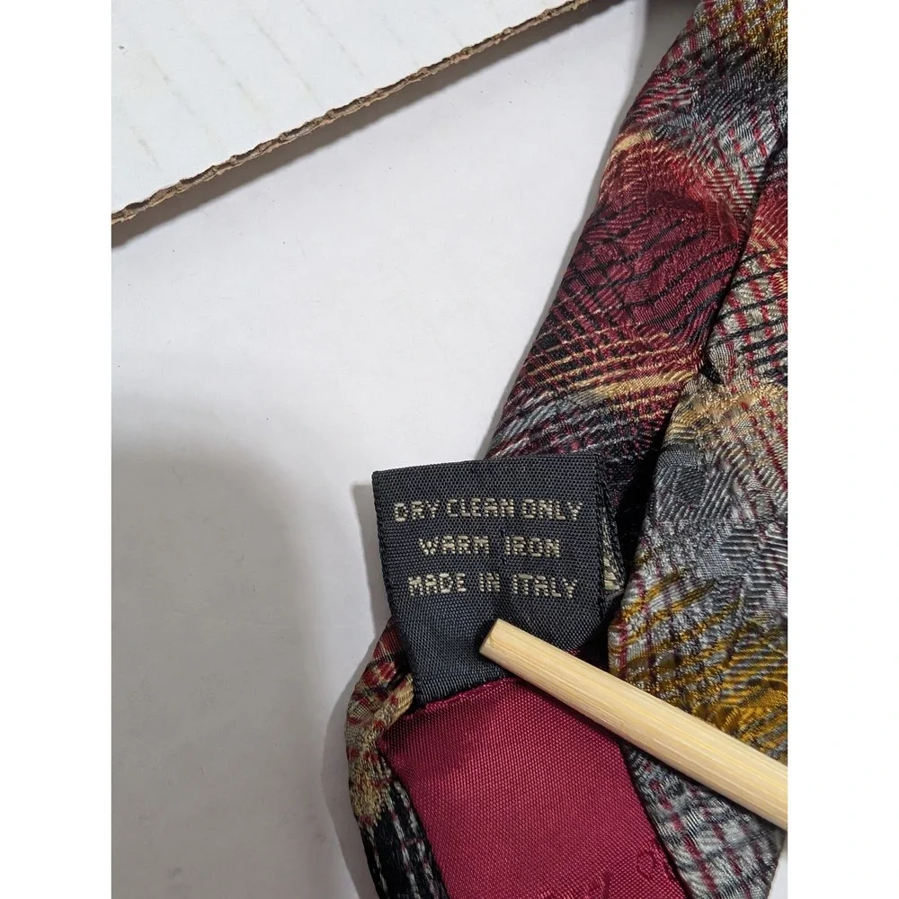 Ermenegildo Zegna 100% Silk Necktie Multicolor‎ Geometric All Over Italy 58